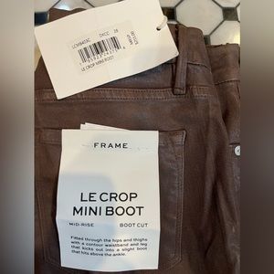 Frame Le Crop Mini Boot Coated Jeans - size 28